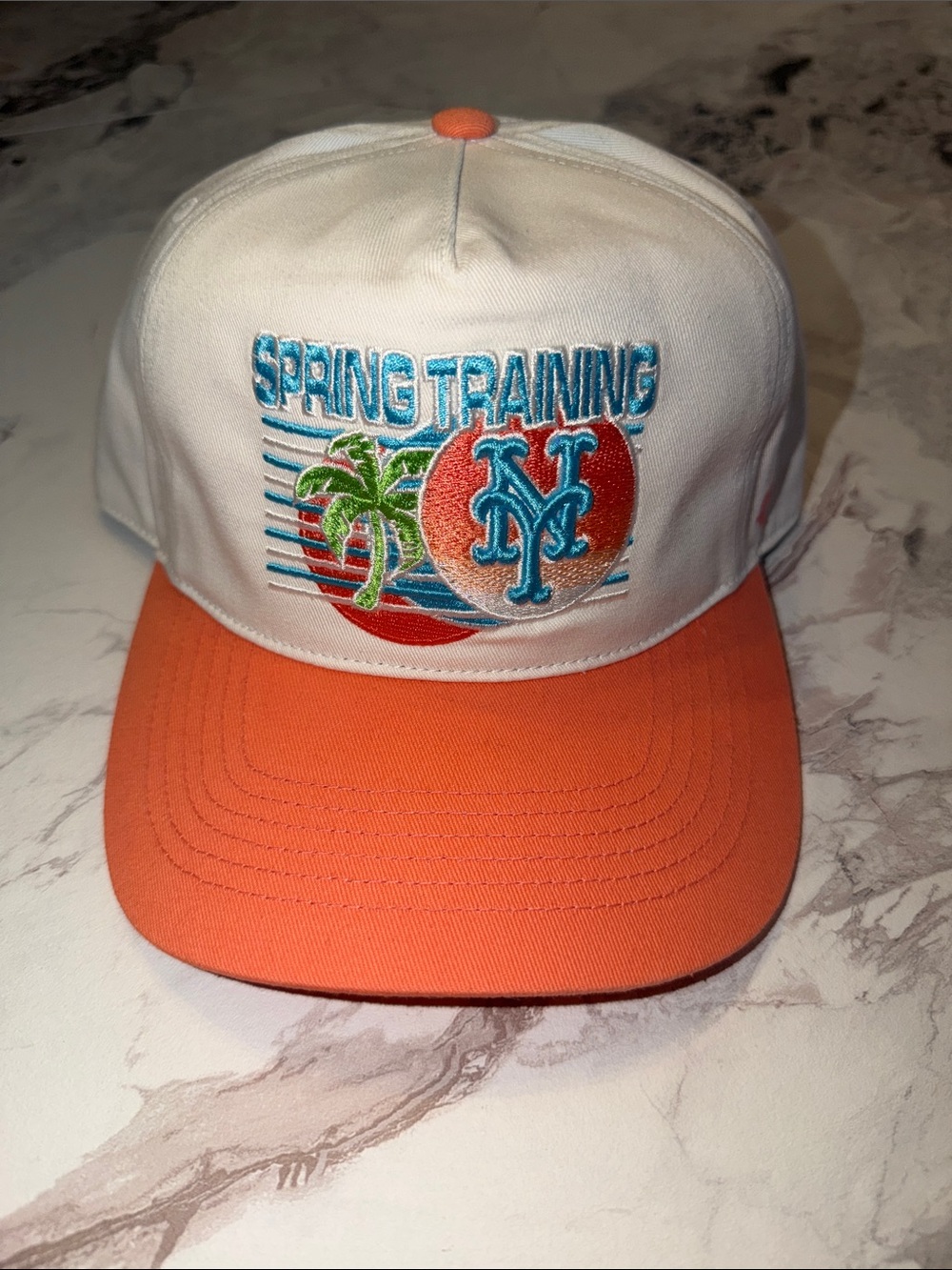 New York Mets Spring Training Two-Tone Snapback Hat - White & Orange